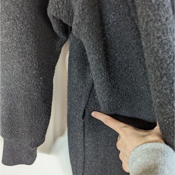 Theory Wool Cashmere Gray Black Open Front Cardigan Sweater S Small - Picture 5 of 9